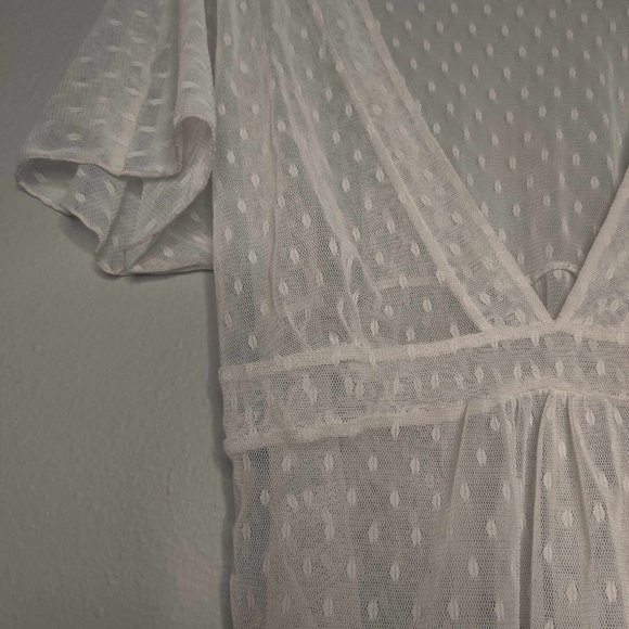 White Sheer Blouse By New York & Company - Picture 3 of 6